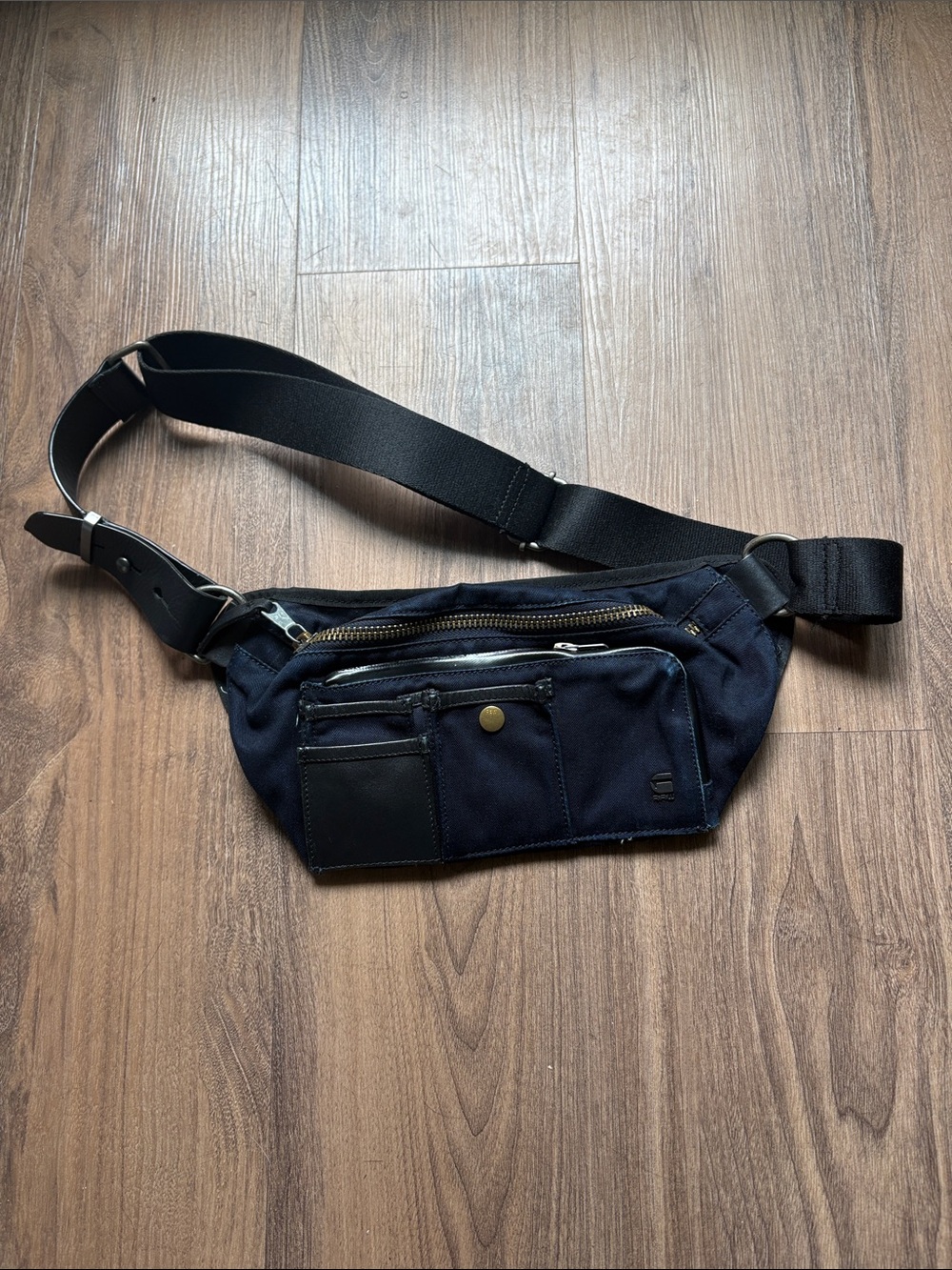 G-Star Raw Denim & Leather Waist-bag Fanny Pack Crossbody Bag Distressed Raw 30Y
